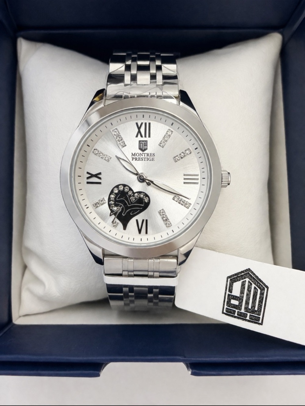 Invicta Silver and White Women's Bracelet Watch with Heart Accent